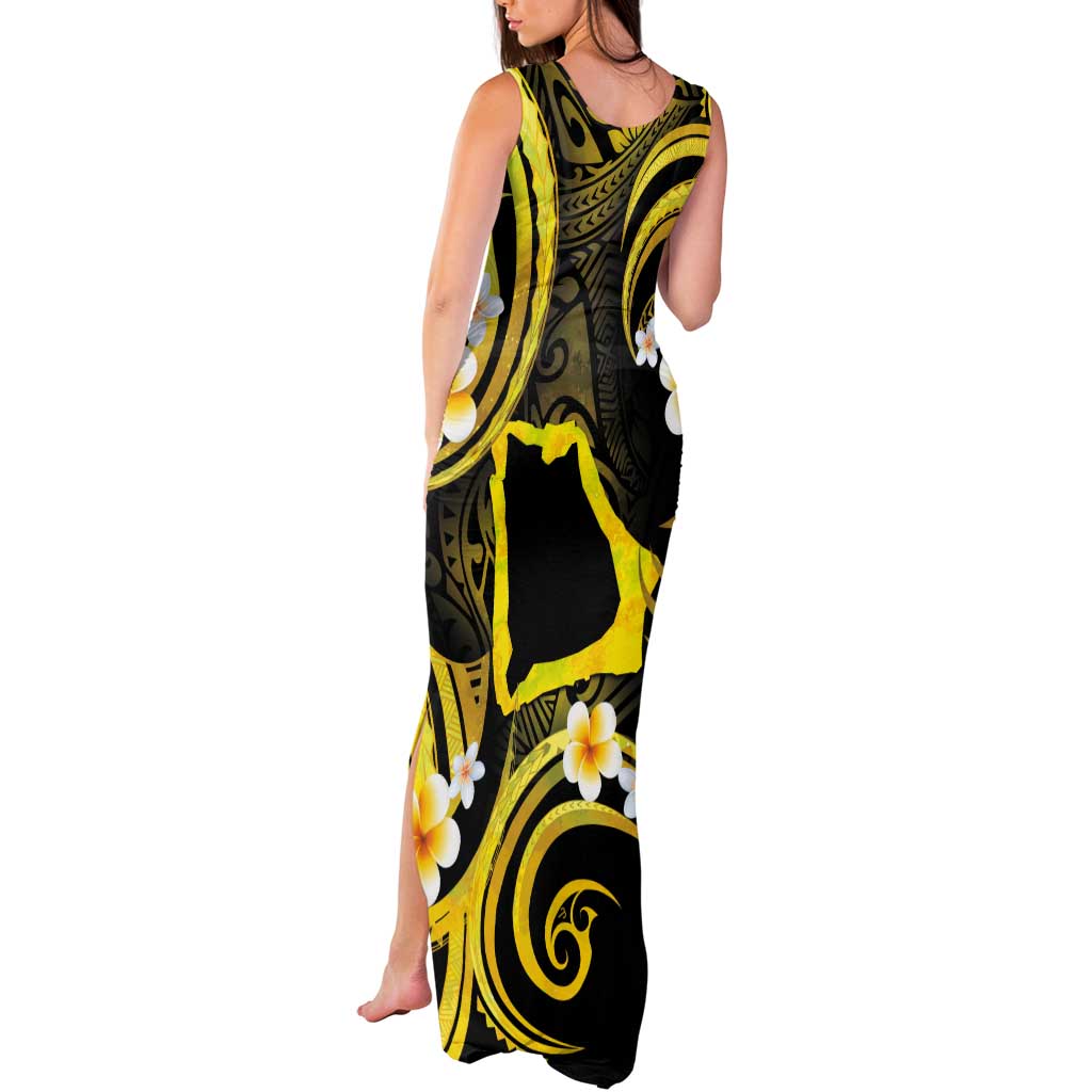 Tokelau Atafu Atoll Tank Maxi Dress Polynesian Tattoo Plumeria With Map LT14 - Polynesian Pride