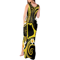 Tokelau Atafu Atoll Tank Maxi Dress Polynesian Tattoo Plumeria With Map LT14 - Polynesian Pride