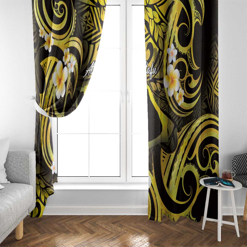 Tokelau Atafu Atoll Window Curtain Polynesian Tattoo Plumeria With Map