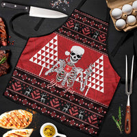 Personalized Hawaii Skull Christmas Apron Mele Kalikimaka Hawaiian Kakau - Polynesian Pride
