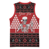 Personalized Hawaii Skull Christmas Basketball Jersey Mele Kalikimaka Hawaiian Kakau - Polynesian Pride