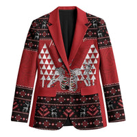 Personalized Hawaii Skull Christmas Blazer Mele Kalikimaka Hawaiian Kakau - Polynesian Pride