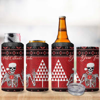 Personalized Hawaii Skull Christmas 4 in 1 Can Cooler Tumbler Mele Kalikimaka Hawaiian Kakau - Polynesian Pride