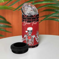 Personalized Hawaii Skull Christmas 4 in 1 Can Cooler Tumbler Mele Kalikimaka Hawaiian Kakau - Polynesian Pride