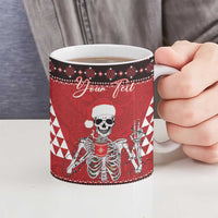 Personalized Hawaii Skull Christmas Ceramic Mug Mele Kalikimaka Hawaiian Kakau - Polynesian Pride