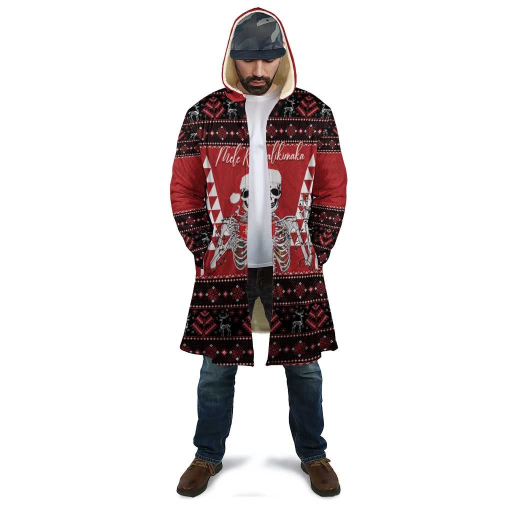 Personalized Hawaii Skull Christmas Cloak Mele Kalikimaka Hawaiian Kakau - Polynesian Pride
