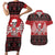 Personalized Hawaii Skull Christmas Couples Matching Short Sleeve Bodycon Dress and Hawaiian Shirt Mele Kalikimaka Hawaiian Kakau - Polynesian Pride