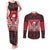 Personalized Hawaii Skull Christmas Couples Matching Tank Maxi Dress and Long Sleeve Button Shirt Mele Kalikimaka Hawaiian Kakau - Polynesian Pride