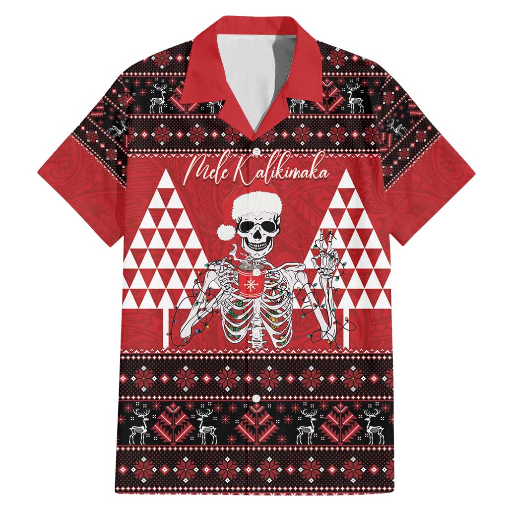 Personalized Hawaii Skull Christmas Family Matching Mermaid Dress and Hawaiian Shirt Mele Kalikimaka Hawaiian Kakau - Polynesian Pride