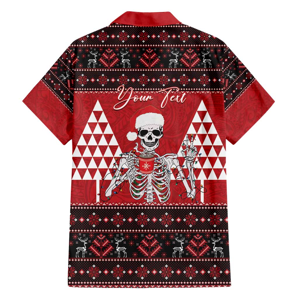 Personalized Hawaii Skull Christmas Family Matching Tank Maxi Dress and Hawaiian Shirt Mele Kalikimaka Hawaiian Kakau - Polynesian Pride