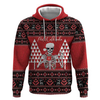 Personalized Hawaii Skull Christmas Hoodie Mele Kalikimaka Hawaiian Kakau - Polynesian Pride