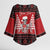 Personalized Hawaii Skull Christmas Kimono Sleeve Blouse Mele Kalikimaka Hawaiian Kakau - Polynesian Pride