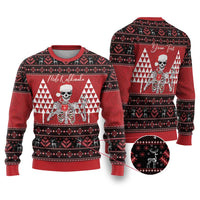 Personalized Hawaii Skull Christmas Ugly Christmas Sweater Mele Kalikimaka Hawaiian Kakau LT14 Red - Polynesian Pride