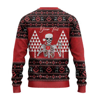 Personalized Hawaii Skull Christmas Ugly Christmas Sweater Mele Kalikimaka Hawaiian Kakau LT14 - Polynesian Pride