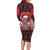 Personalized Hawaii Skull Christmas Long Sleeve Bodycon Dress Mele Kalikimaka Hawaiian Kakau - Polynesian Pride