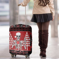 Personalized Hawaii Skull Christmas Luggage Cover Mele Kalikimaka Hawaiian Kakau - Polynesian Pride