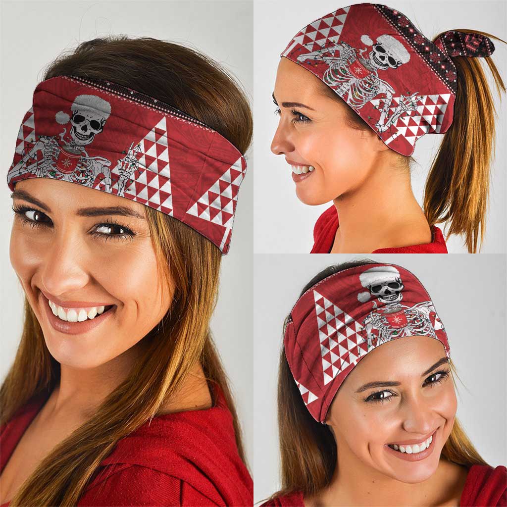 Personalized Hawaii Skull Christmas Neck Gaiter Mele Kalikimaka Hawaiian Kakau - Polynesian Pride