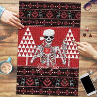 Personalized Hawaii Skull Christmas Puzzle Mele Kalikimaka Hawaiian Kakau - Polynesian Pride