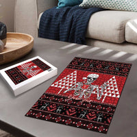 Personalized Hawaii Skull Christmas Puzzle Mele Kalikimaka Hawaiian Kakau - Polynesian Pride