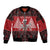Personalized Hawaii Skull Christmas Sleeve Zip Bomber Jacket Mele Kalikimaka Hawaiian Kakau - Polynesian Pride