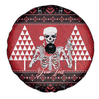 Personalized Hawaii Skull Christmas Spare Tire Cover Mele Kalikimaka Hawaiian Kakau - Polynesian Pride