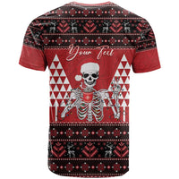 Personalized Hawaii Skull Christmas T Shirt Mele Kalikimaka Hawaiian Kakau - Polynesian Pride