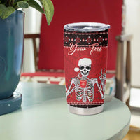 Personalized Hawaii Skull Christmas Tumbler Cup Mele Kalikimaka Hawaiian Kakau - Polynesian Pride