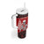 Personalized Hawaii Skull Christmas Tumbler With Handle Mele Kalikimaka Hawaiian Kakau - Polynesian Pride
