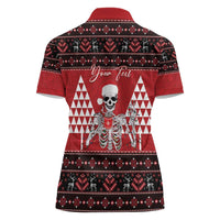 Personalized Hawaii Skull Christmas Women Polo Shirt Mele Kalikimaka Hawaiian Kakau - Polynesian Pride