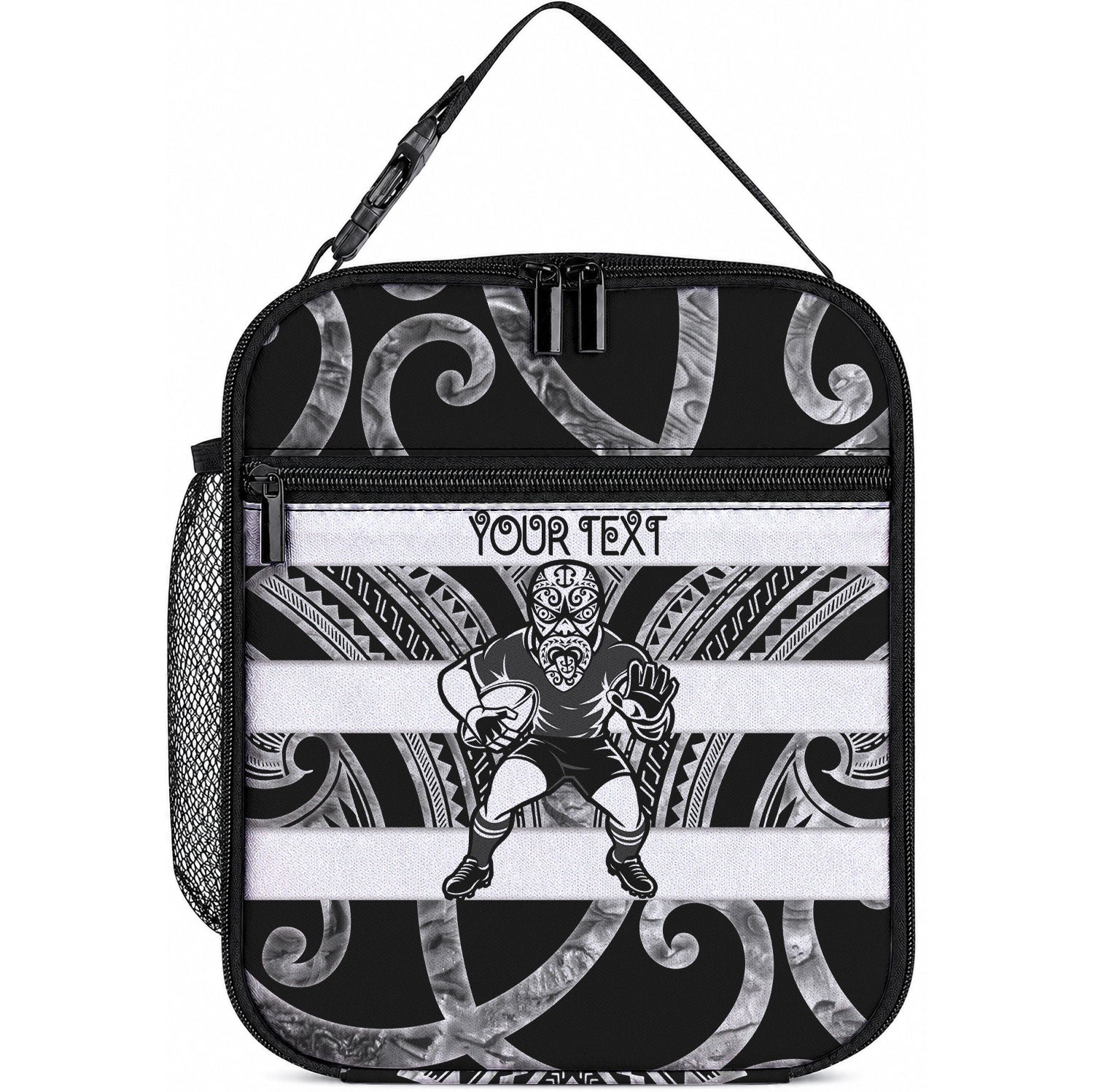 Hawke's Bay Custom Rugby New Zealand Lunch Bag Aotearoa Maori Pukana Tiki Mascot