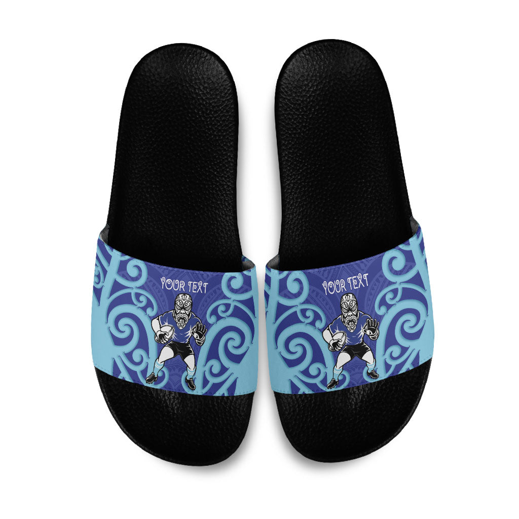 Northland Custom Rugby New Zealand Slide Sandals Aotearoa Maori Pukana Tiki Mascot
