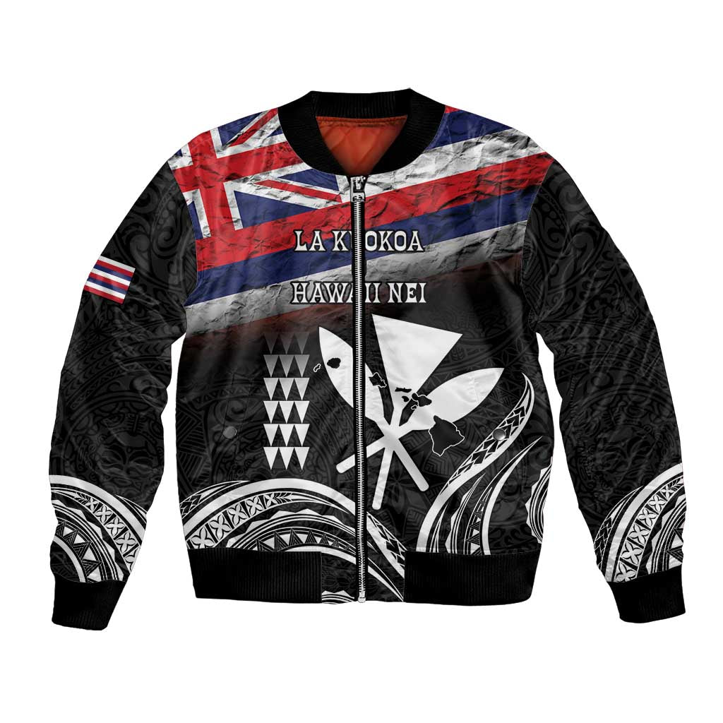 Hawaii Independence Day Bomber Jacket La Kuokoa - Happy 28th November LT14 Unisex Black - Polynesian Pride