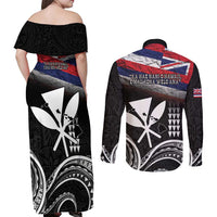 Hawaii Independence Day Couples Matching Off Shoulder Maxi Dress and Long Sleeve Button Shirt La Kuokoa - Happy 28th November