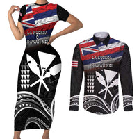 Hawaii Independence Day Couples Matching Short Sleeve Bodycon Dress and Long Sleeve Button Shirt La Kuokoa - Happy 28th November