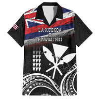 Hawaii Independence Day Family Matching Short Sleeve Bodycon Dress and Hawaiian Shirt La Kuokoa - Happy 28th November LT14 Dad's Shirt - Short Sleeve Black - Polynesian Pride