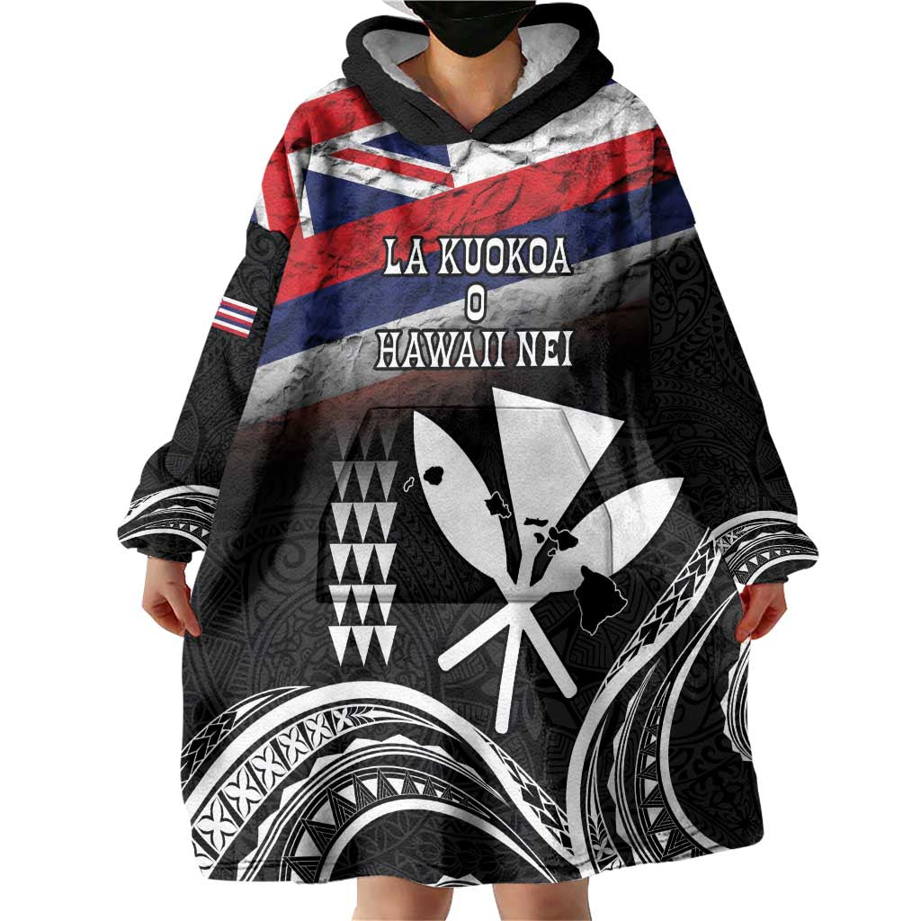 Hawaii Independence Day Wearable Blanket Hoodie La Kuokoa - Happy 28th November