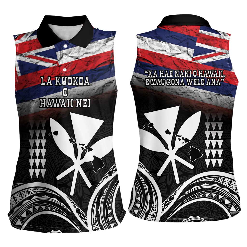 Hawaii Independence Day Women Sleeveless Polo Shirt La Kuokoa - Happy 28th November