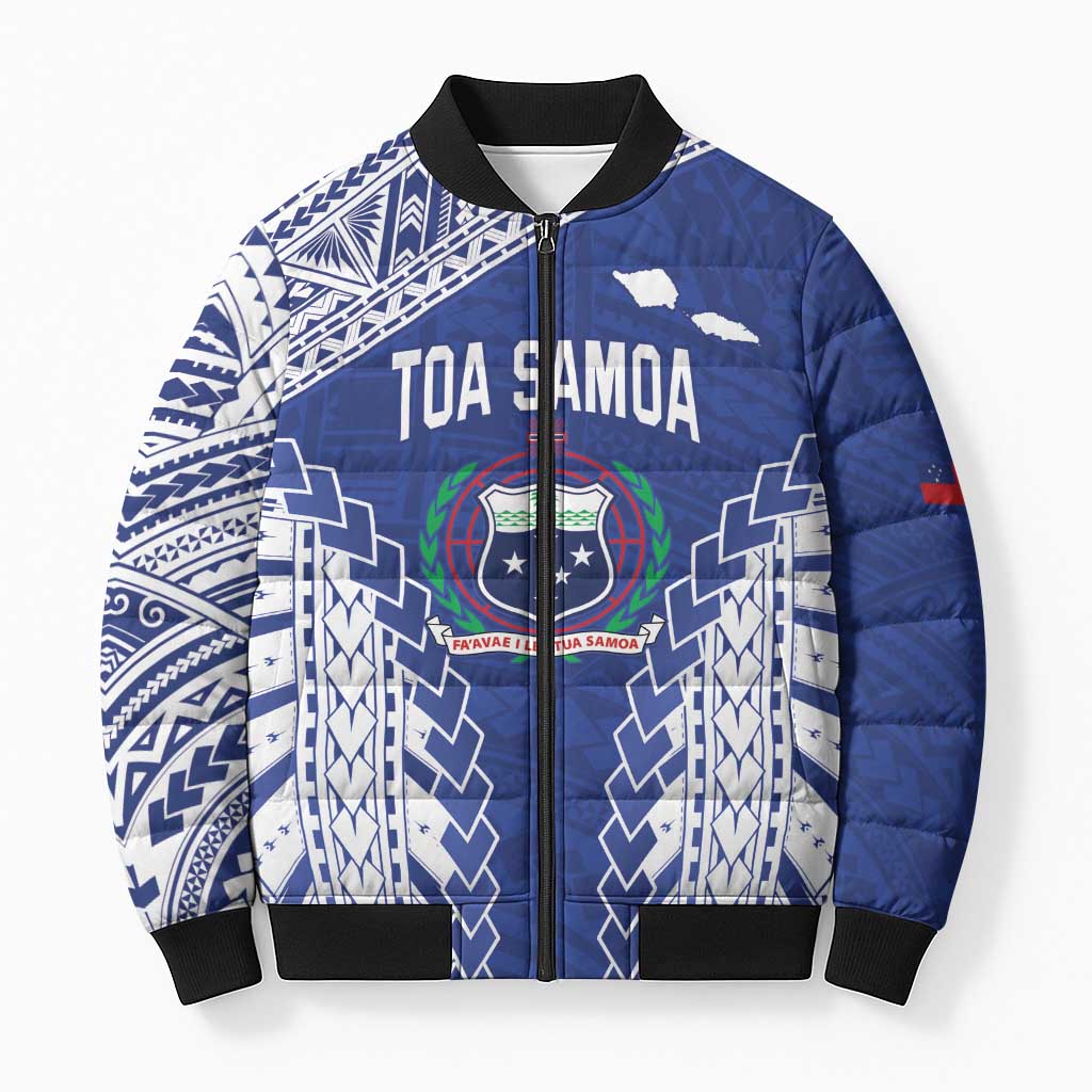 Toa Samoa Rugby Custom Bomber Puffer Jacket Go Champions Pacific Samoan Pattern - Polynesian Pride