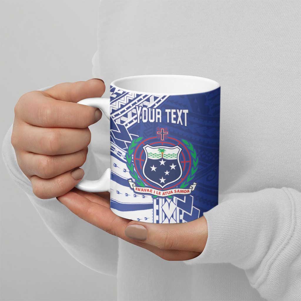 Toa Samoa Rugby Custom Ceramic Mug Go Champions Pacific Samoan Pattern - Polynesian Pride