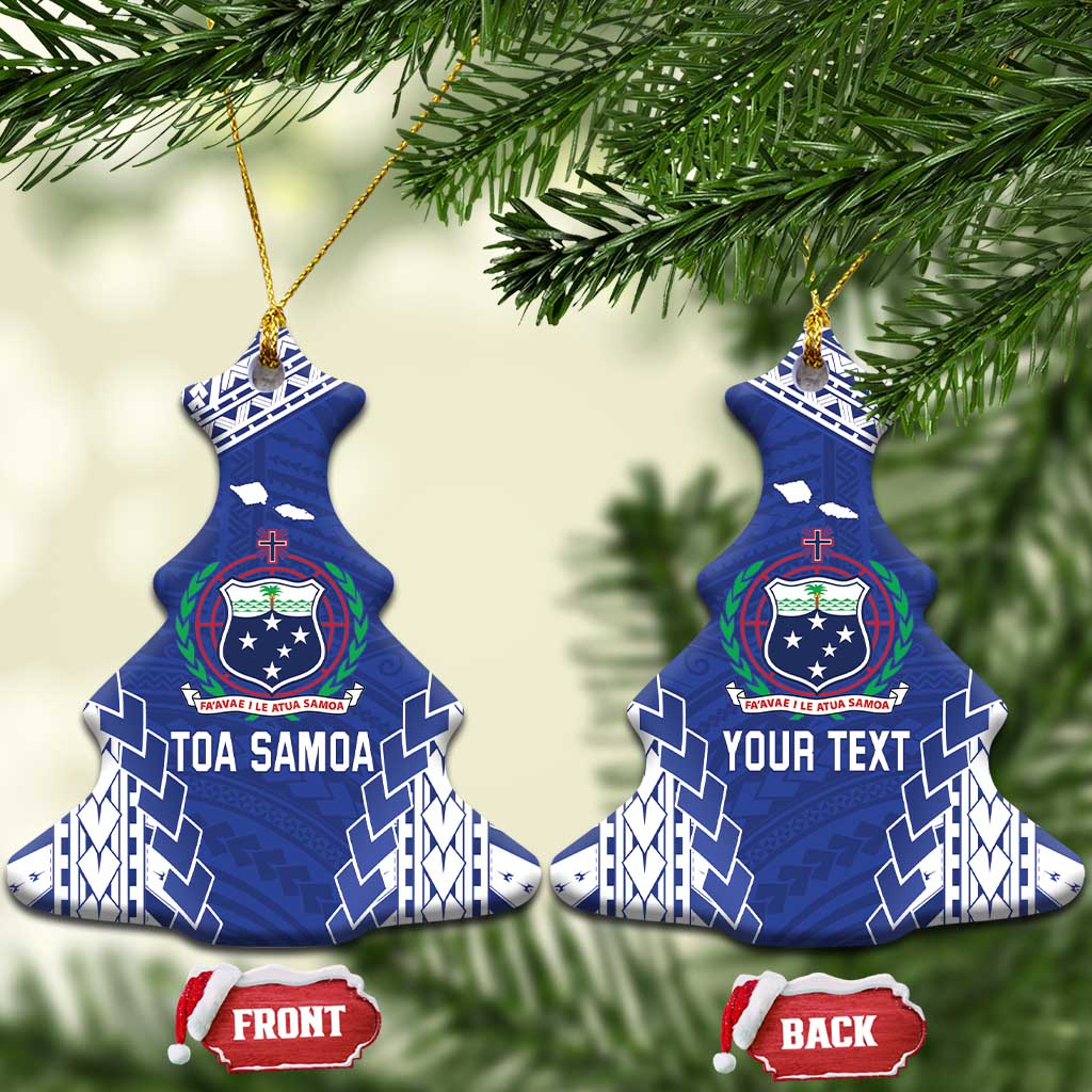 Toa Samoa Rugby Custom Ceramic Ornament Go Champions Pacific Samoan Pattern - Polynesian Pride