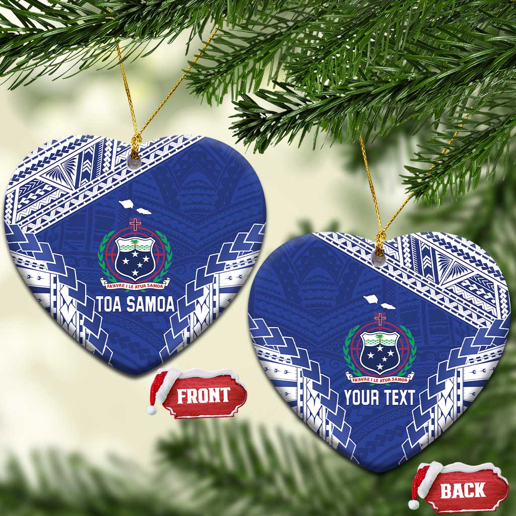 Toa Samoa Rugby Custom Ceramic Ornament Go Champions Pacific Samoan Pattern - Polynesian Pride