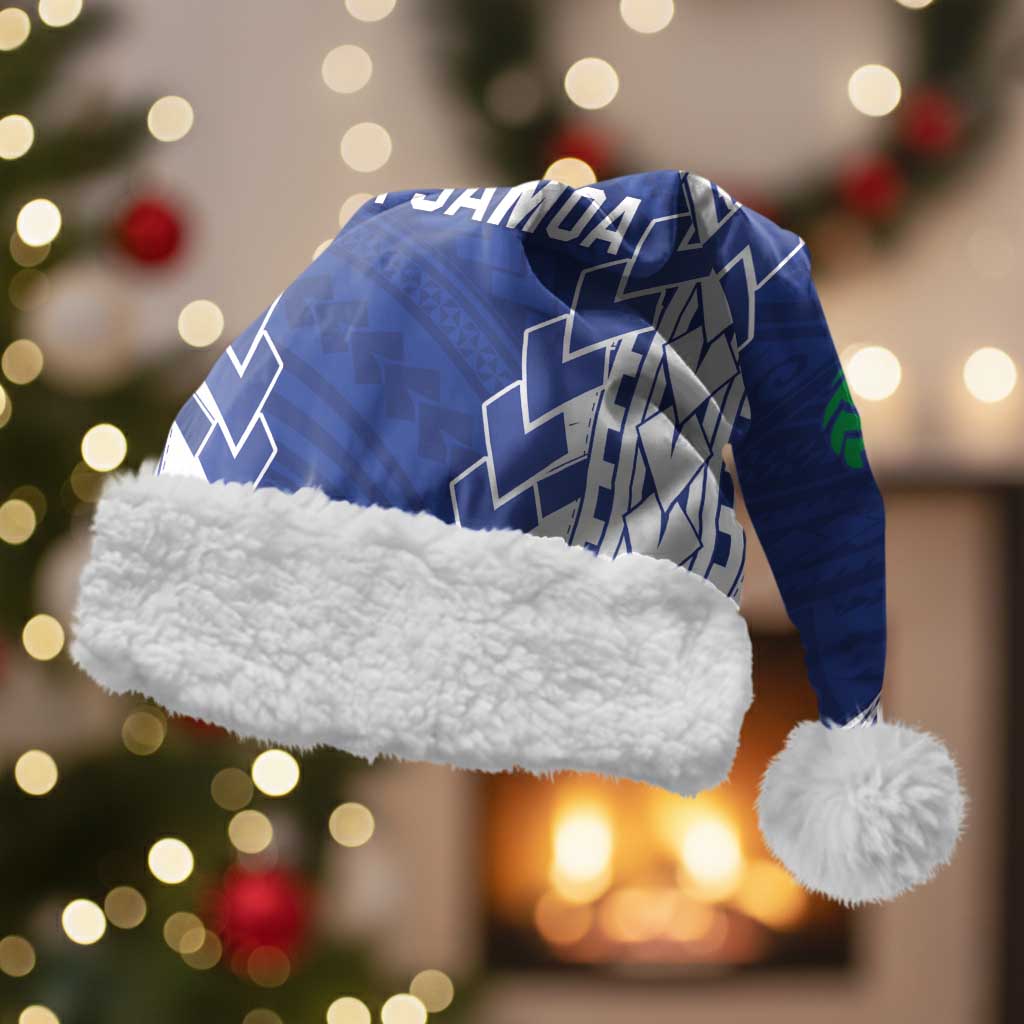 Toa Samoa Rugby Custom Christmas Santa Hat Go Champions Pacific Samoan Pattern - Polynesian Pride