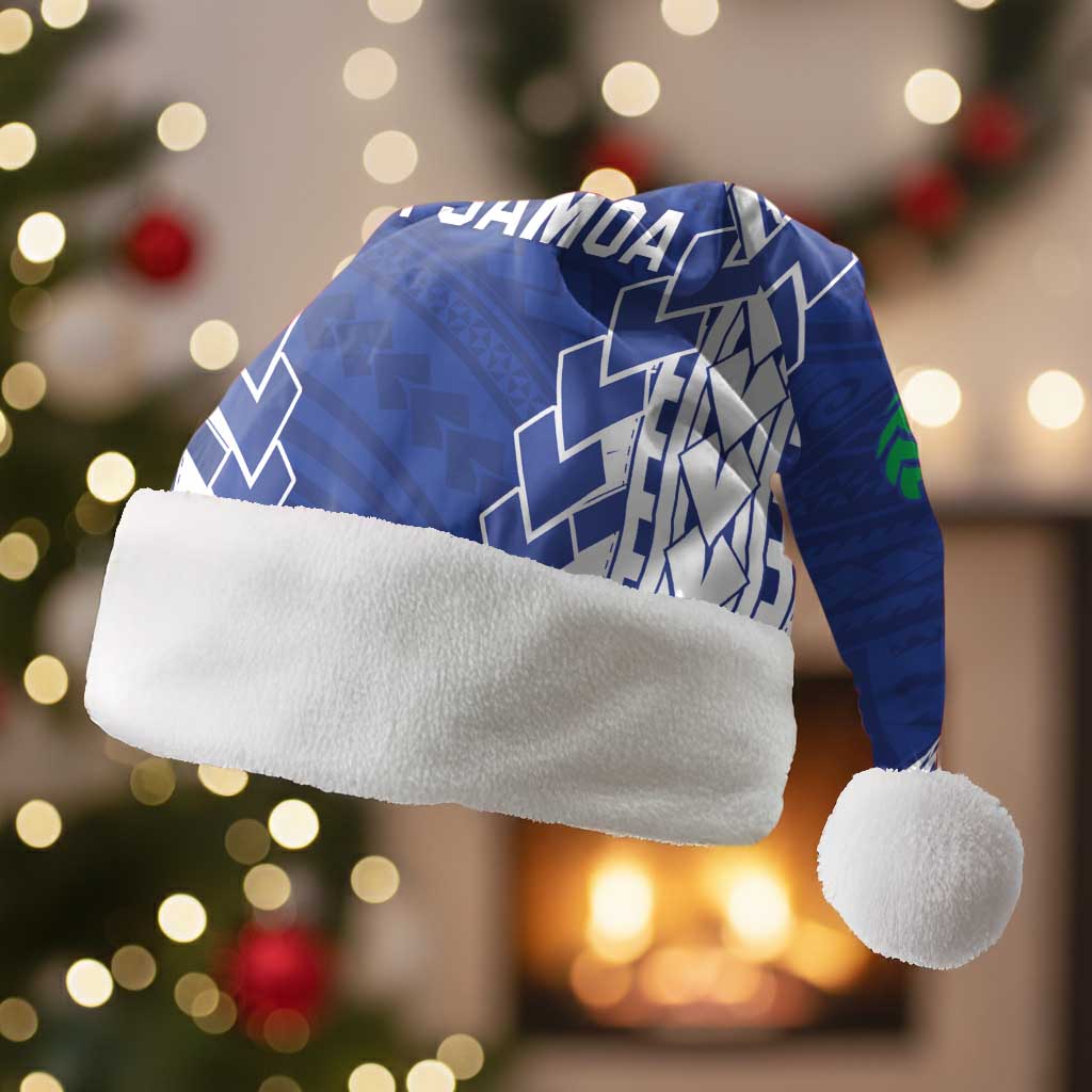 Toa Samoa Rugby Custom Christmas Santa Hat Go Champions Pacific Samoan Pattern - Polynesian Pride