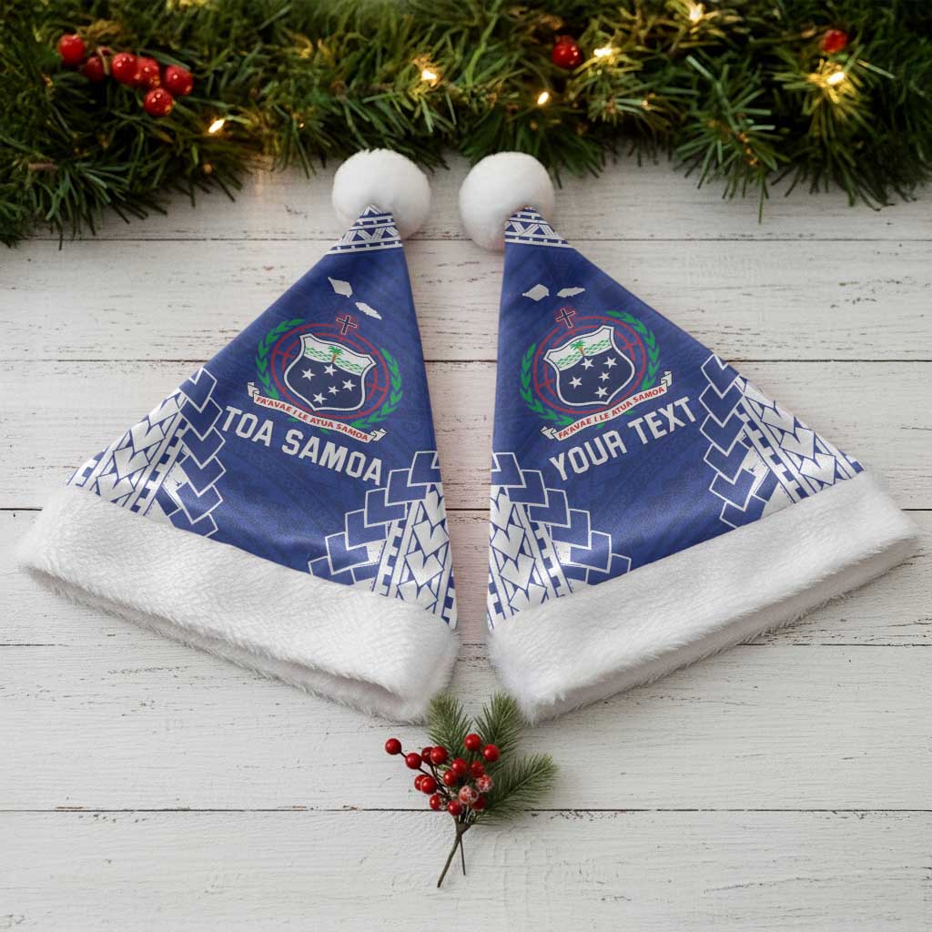 Toa Samoa Rugby Custom Christmas Santa Hat Go Champions Pacific Samoan Pattern - Polynesian Pride