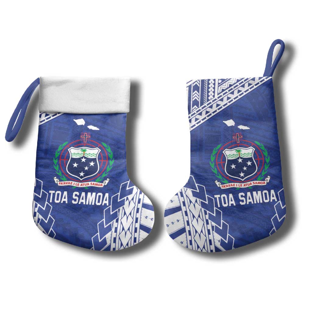 Toa Samoa Rugby Custom Christmas Stocking Go Champions Pacific Samoan Pattern - Polynesian Pride