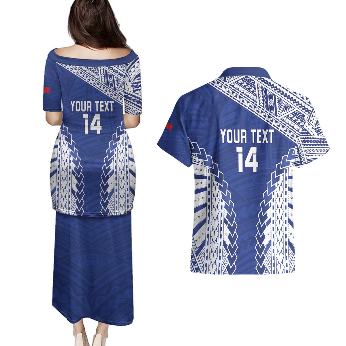 Toa Samoa Rugby Custom Couples Matching Puletasi and Hawaiian Shirt Go Champions Pacific Samoan Pattern - Polynesian Pride