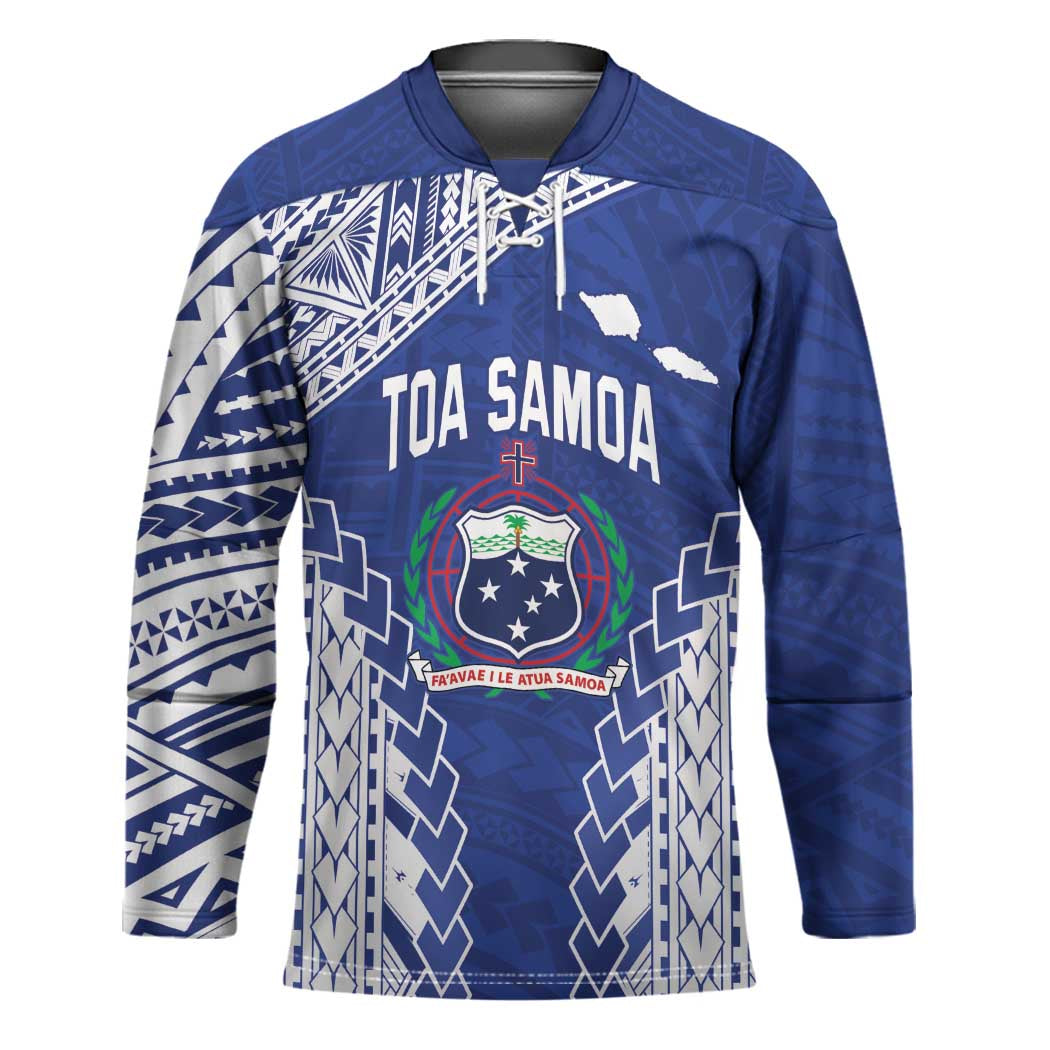 Toa Samoa Rugby Custom Hockey Jersey Go Champions Pacific Samoan Pattern - Polynesian Pride