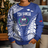 Toa Samoa Rugby Custom Kid Ugly Christmas Sweater Go Champions Pacific Samoan Pattern - Polynesian Pride