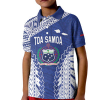 Toa Samoa Rugby Custom Kid Polo Shirt Go Champions Pacific Samoan Pattern - Polynesian Pride