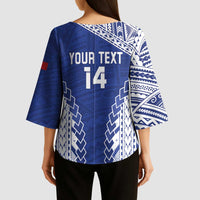 Toa Samoa Rugby Custom Kimono Sleeve Blouse Go Champions Pacific Samoan Pattern - Polynesian Pride